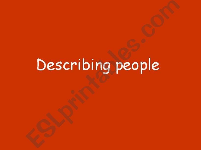 describing people powerpoint