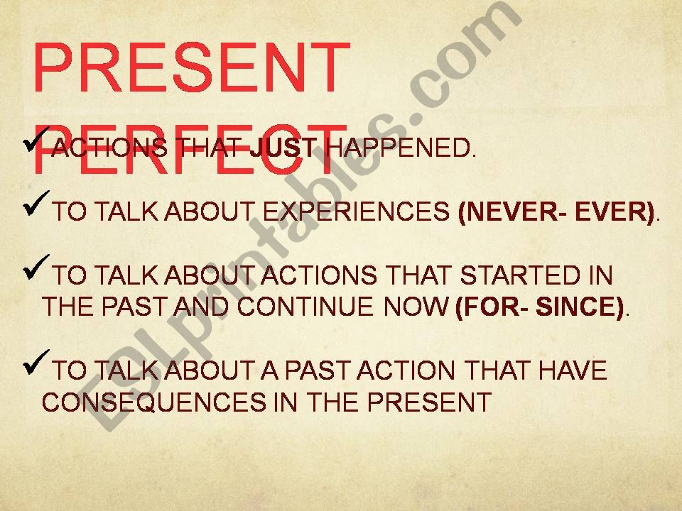 Present Perfect powerpoint