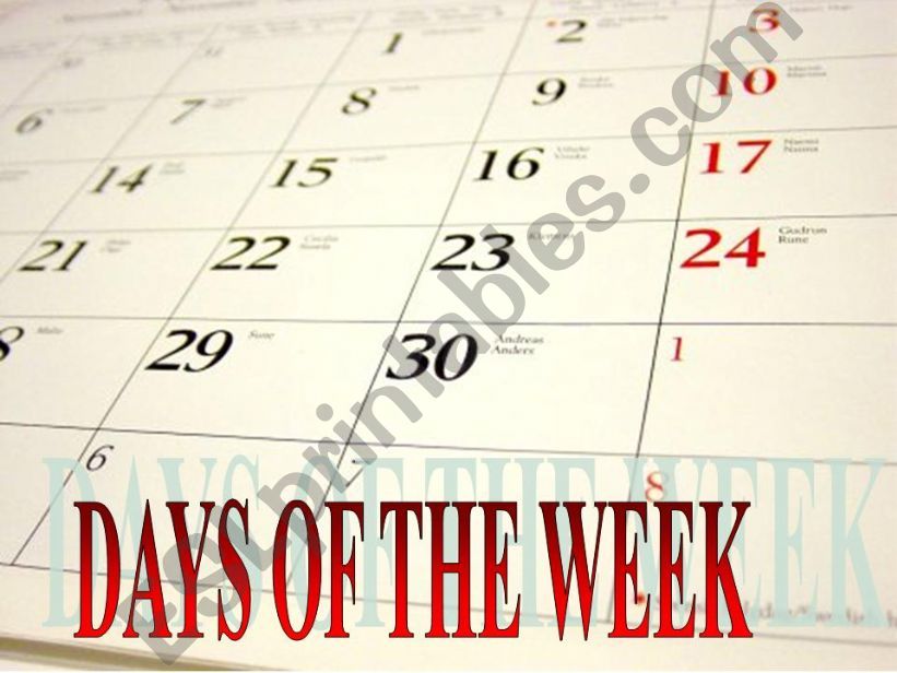 Days of Week powerpoint