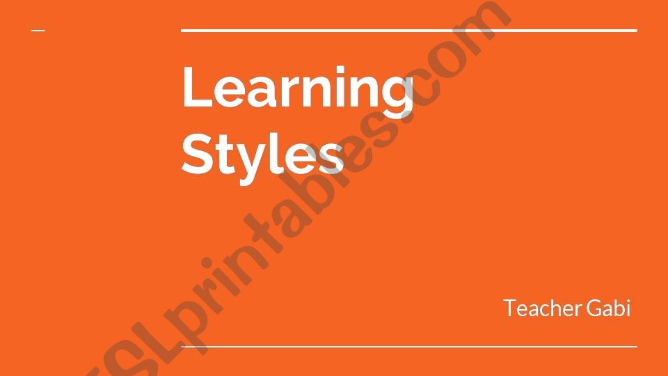 Learning Styles powerpoint