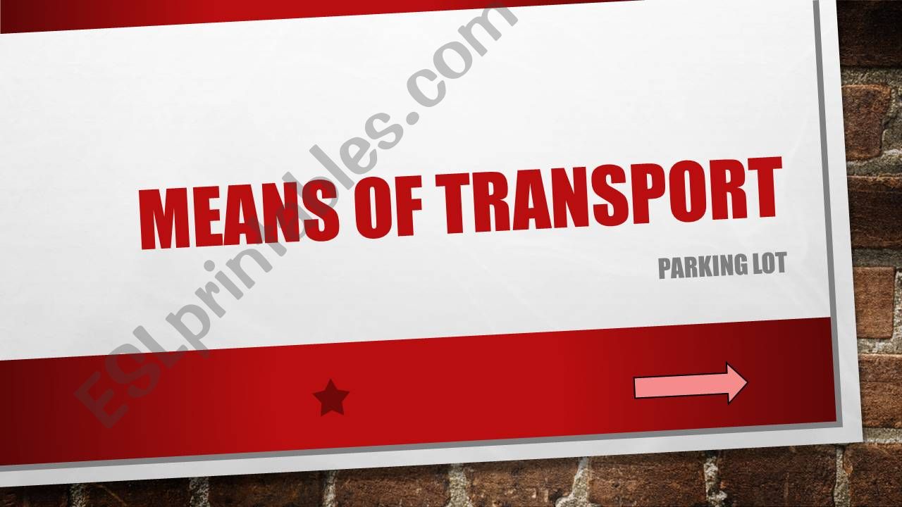 Means Of Transport powerpoint