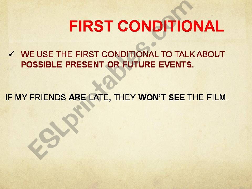 First Conditional powerpoint