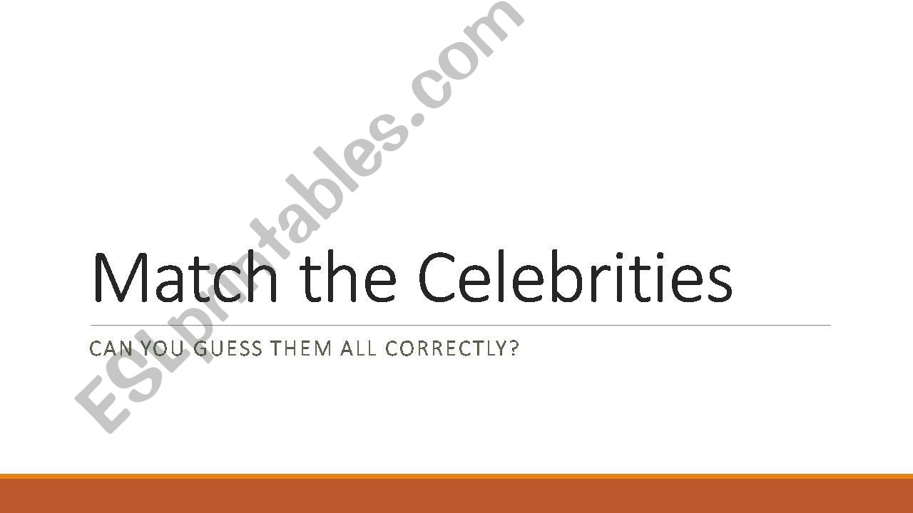 Match the Celebrity Couples powerpoint