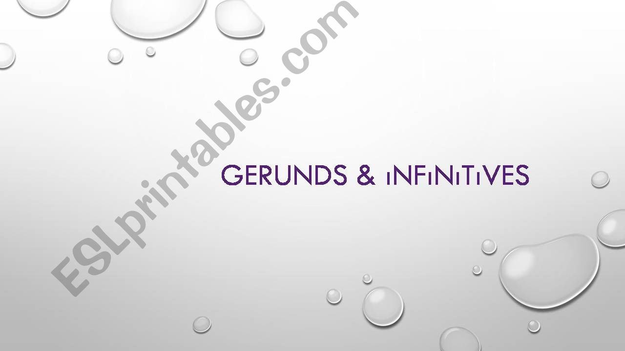 Gerunds Infinitives powerpoint