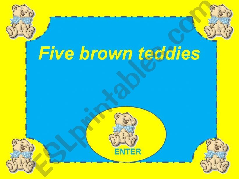 Five brown teddies powerpoint