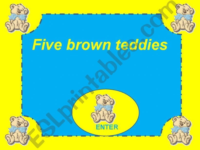 Five brown teddies powerpoint