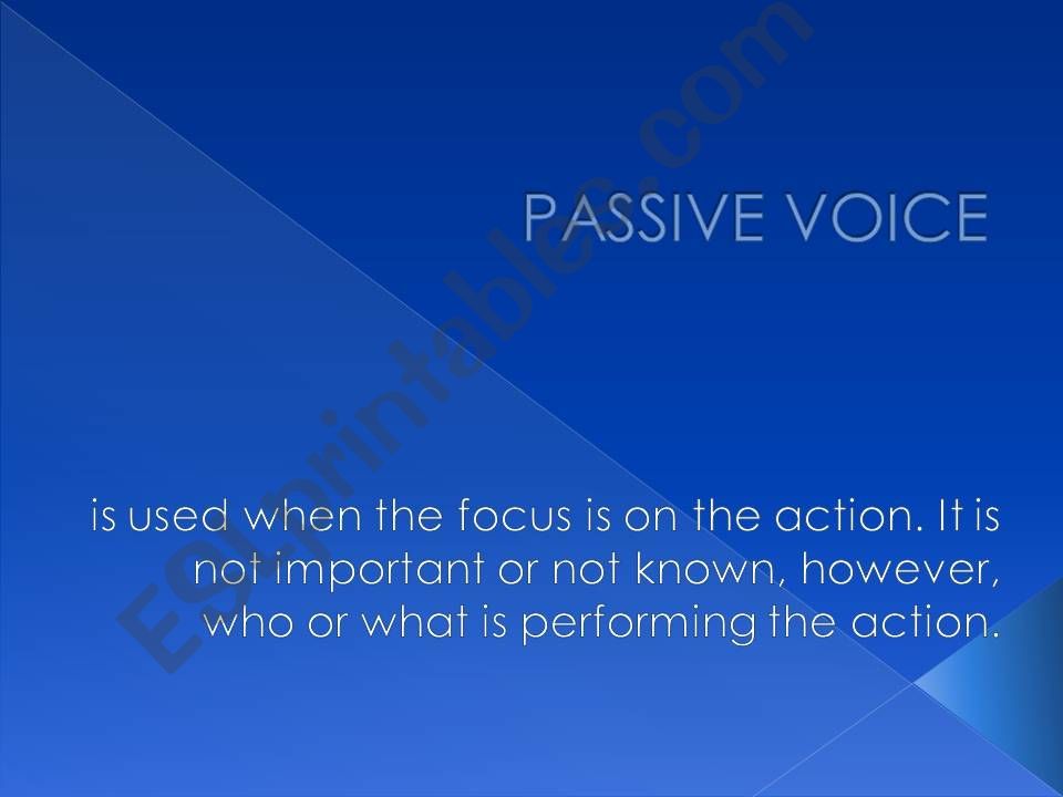 Passive voice  powerpoint