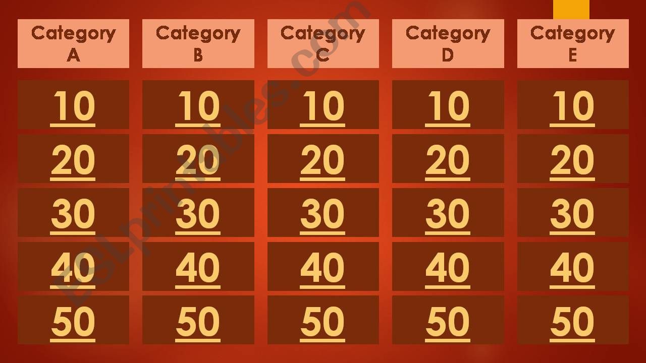 ESL - English PowerPoints: Passive Voice Jeopardy Game