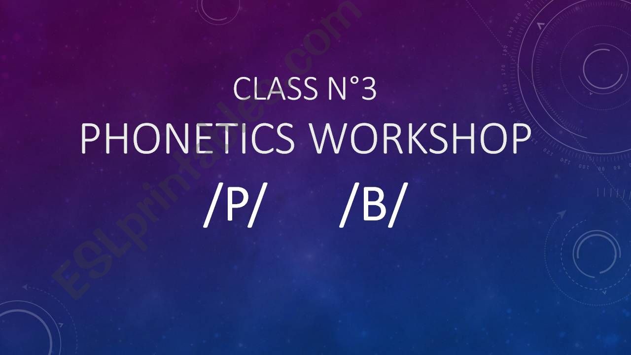 Phonetics class n3 /p/ /b/ powerpoint