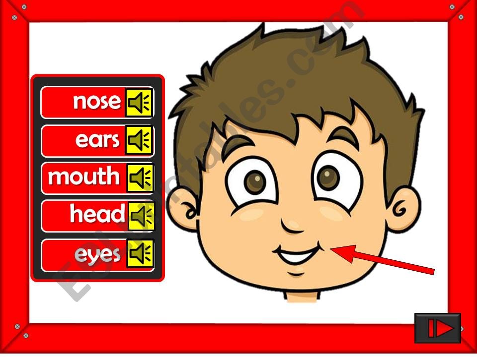 face parts game 2nd  part powerpoint