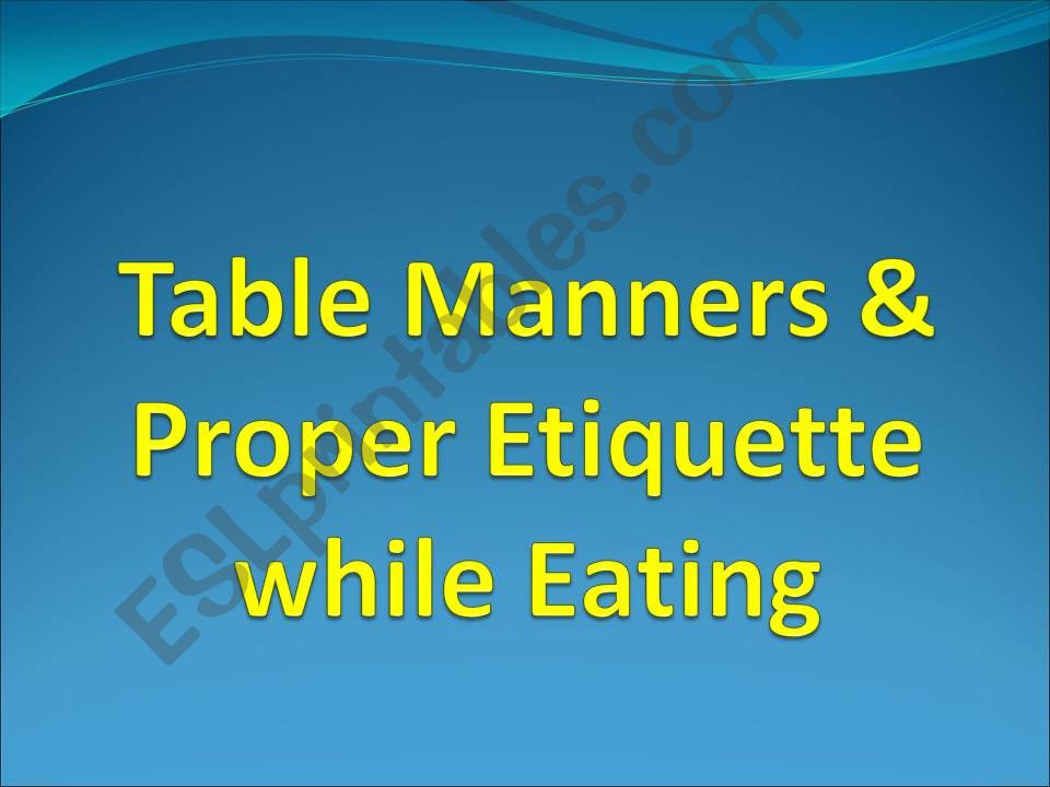 table manners powerpoint