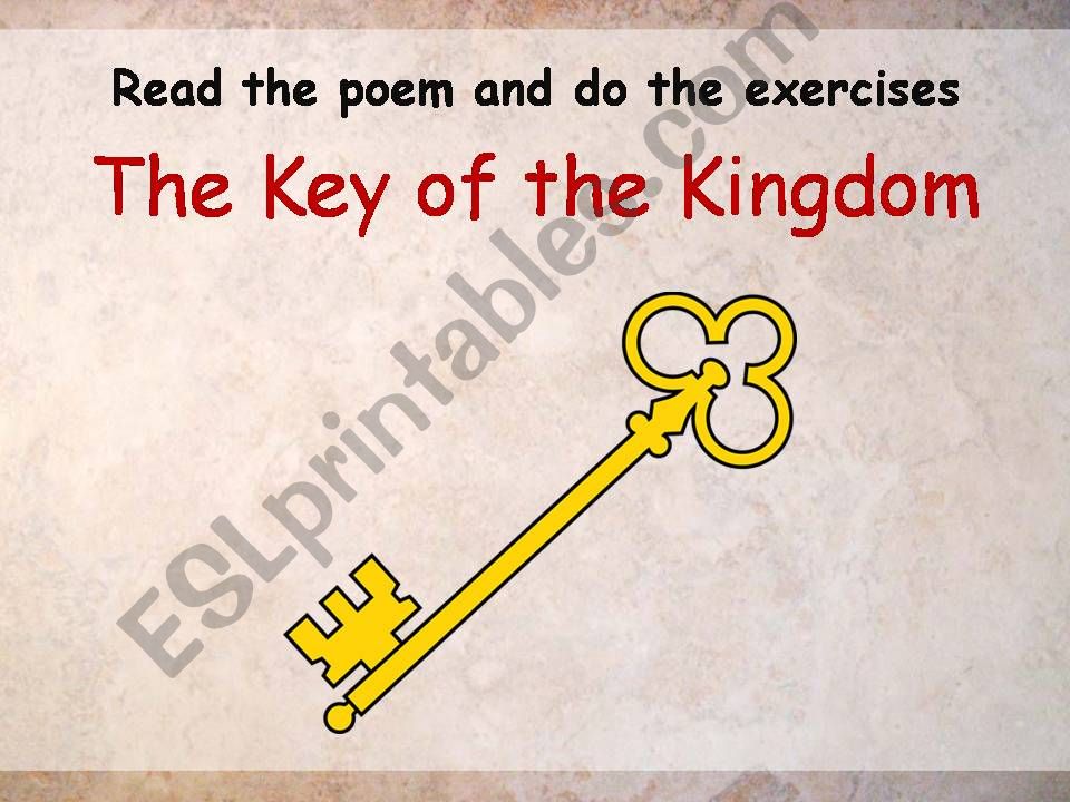 Teaching there is/are using the poem The key of the kingdom
