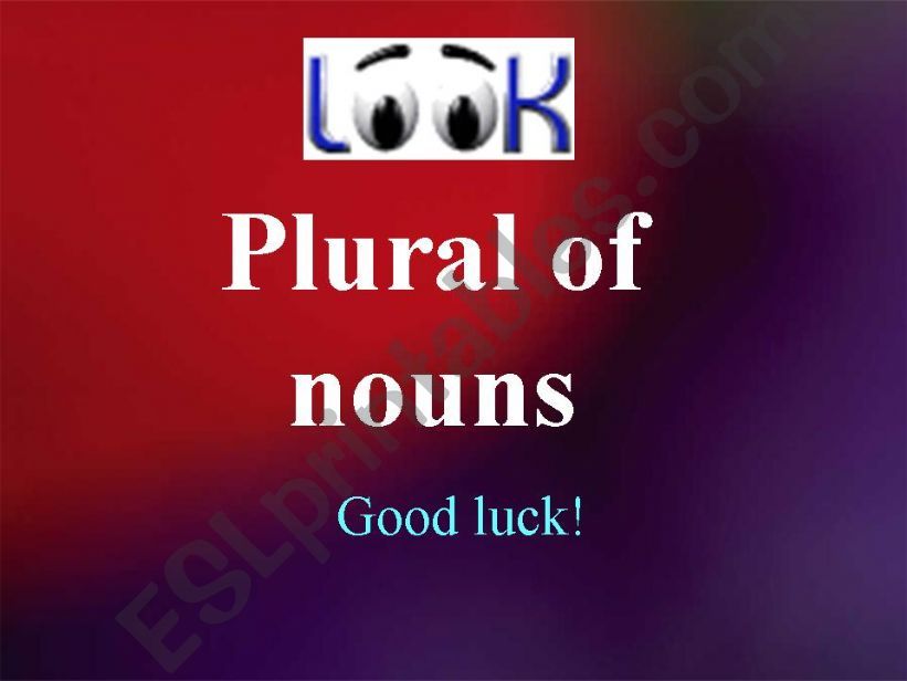 plural of nouns powerpoint