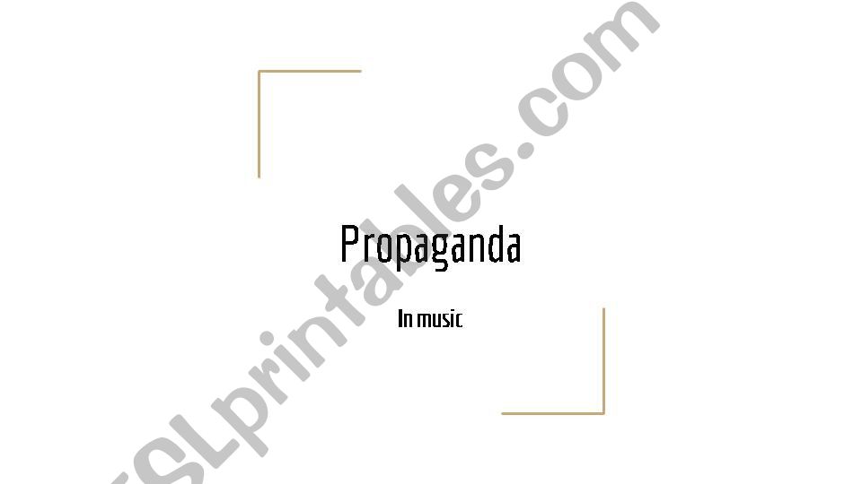 Propaganda in Music powerpoint