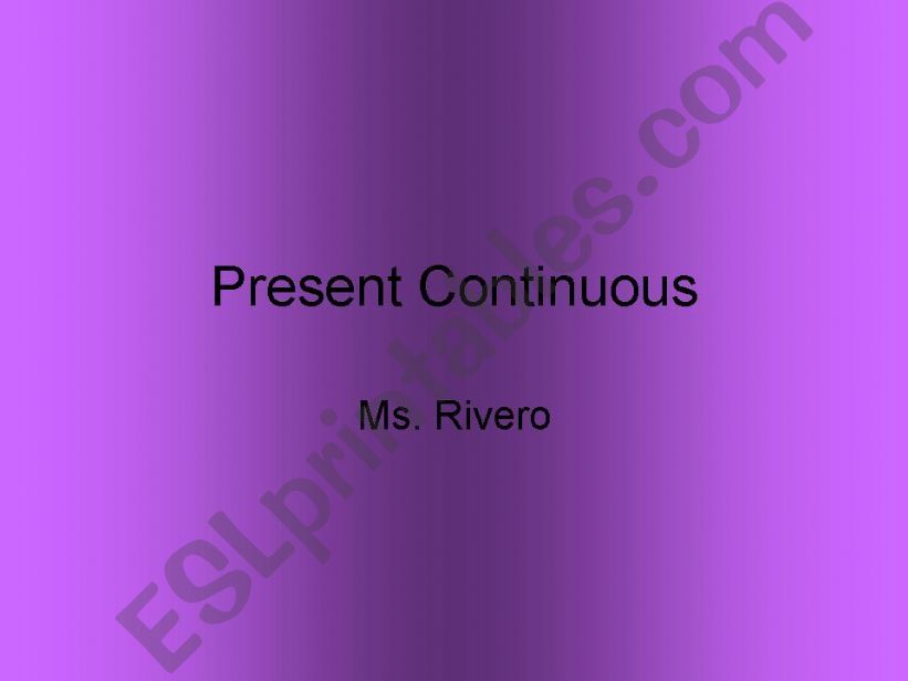 Present Continuous powerpoint