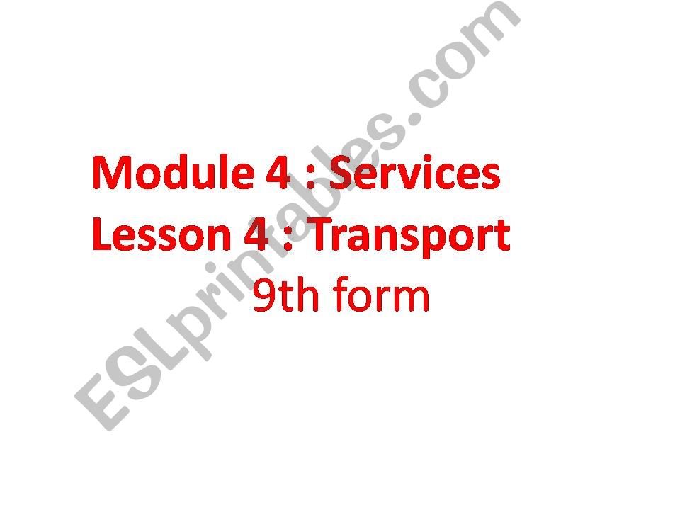 Transport powerpoint