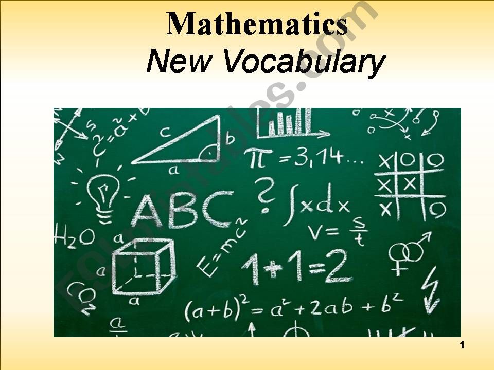 Math/Maths Vocabulary powerpoint