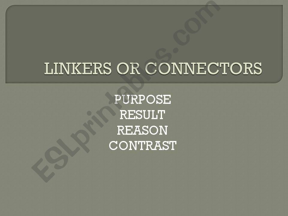 Linkers or Connectors powerpoint