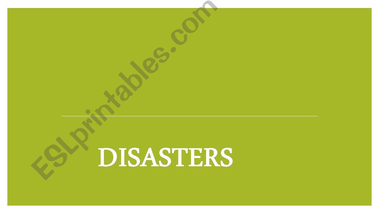 Disasters and Volcanoes powerpoint