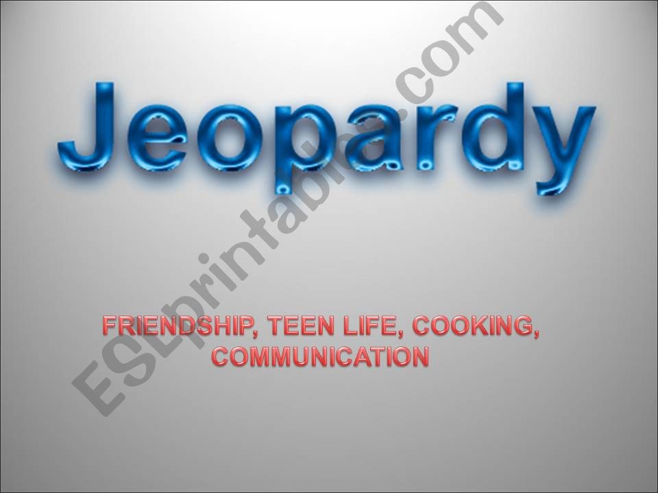 JEOPARDY GAME - FOUR THEMES powerpoint