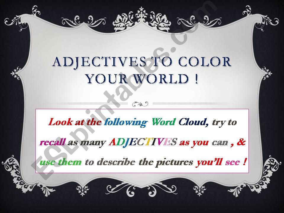 ADJECTIVES To Color Your World !