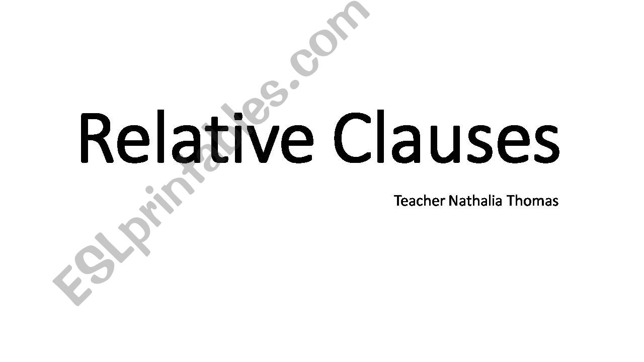 Relative Clauses Rules powerpoint