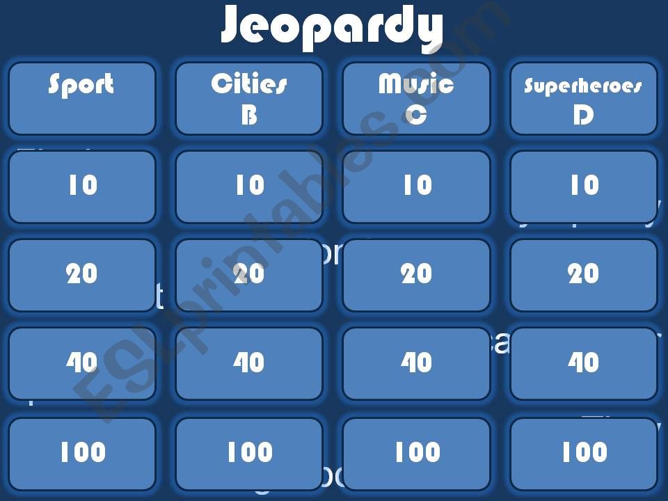 Jeopardy 2 for younger students
