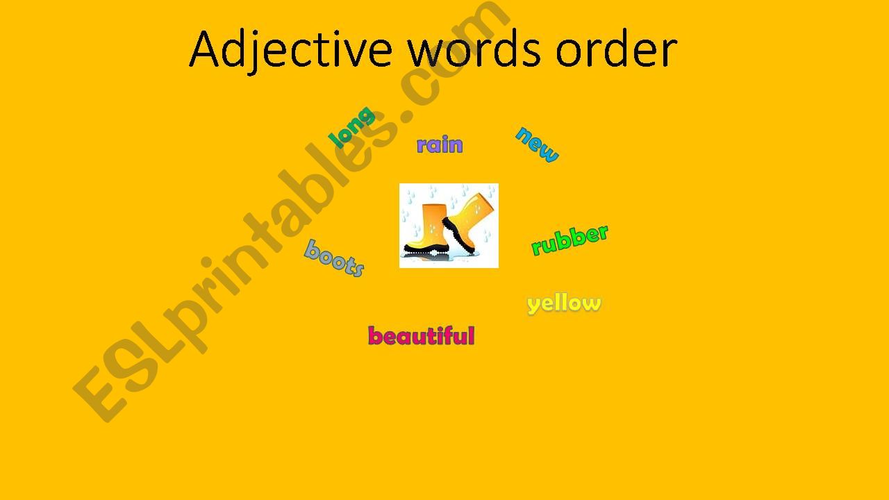 Adjective words order powerpoint
