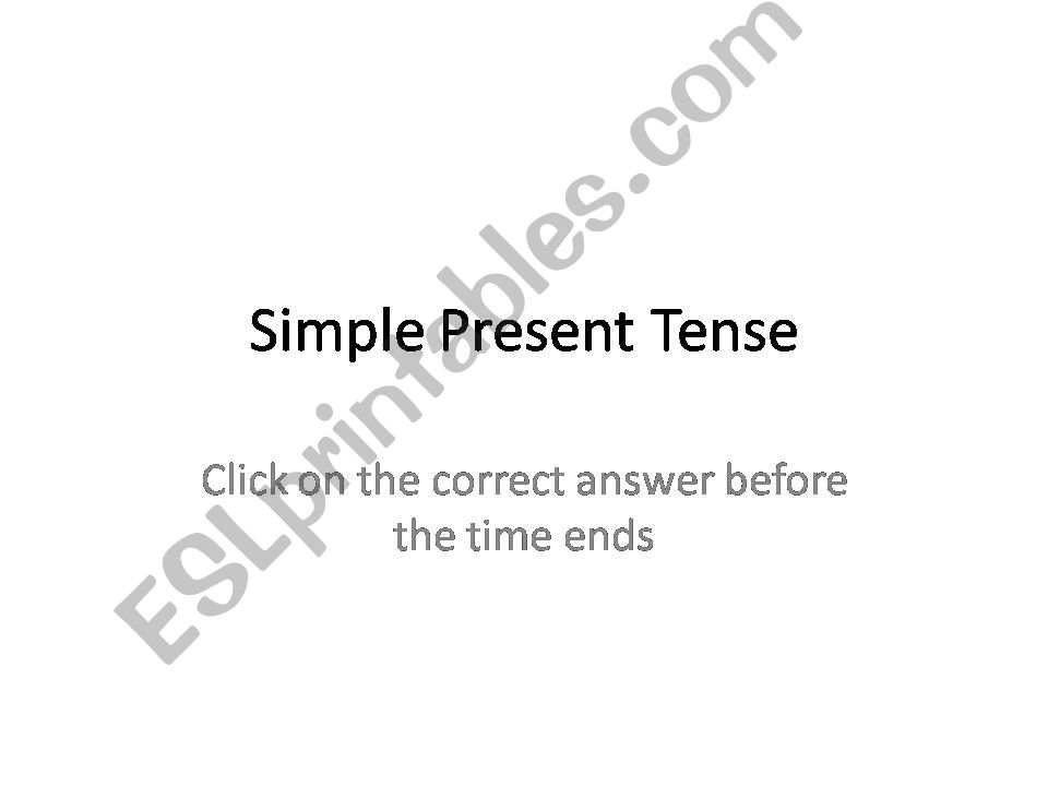 present tense  powerpoint