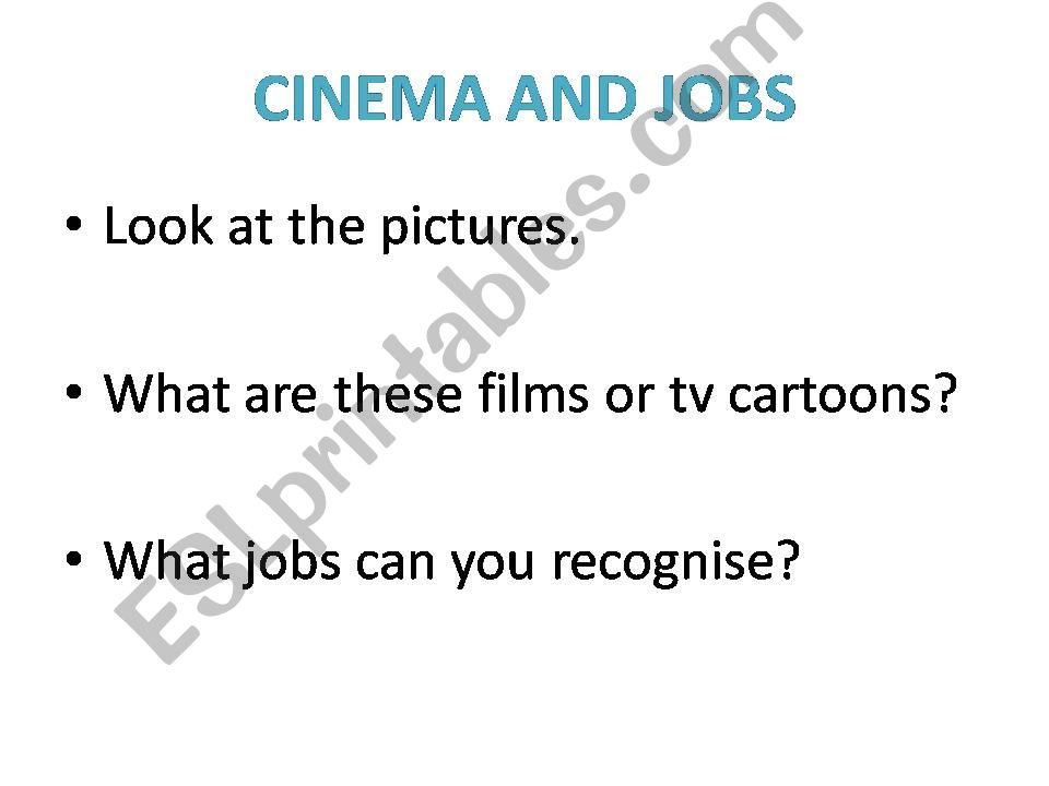 Films and Jobs powerpoint