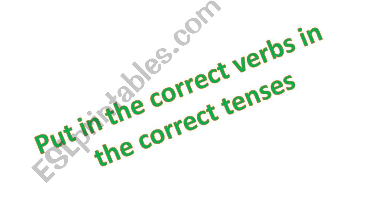 Verb Tenses powerpoint