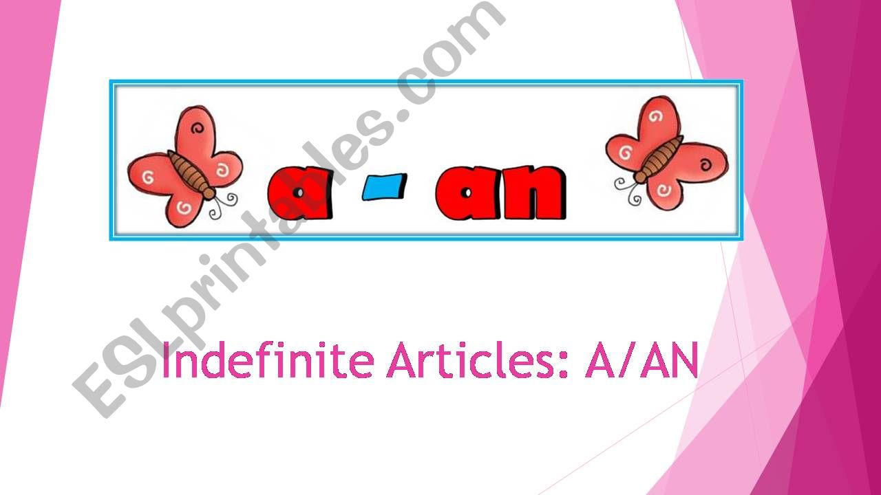Indefinite Articles A AN powerpoint