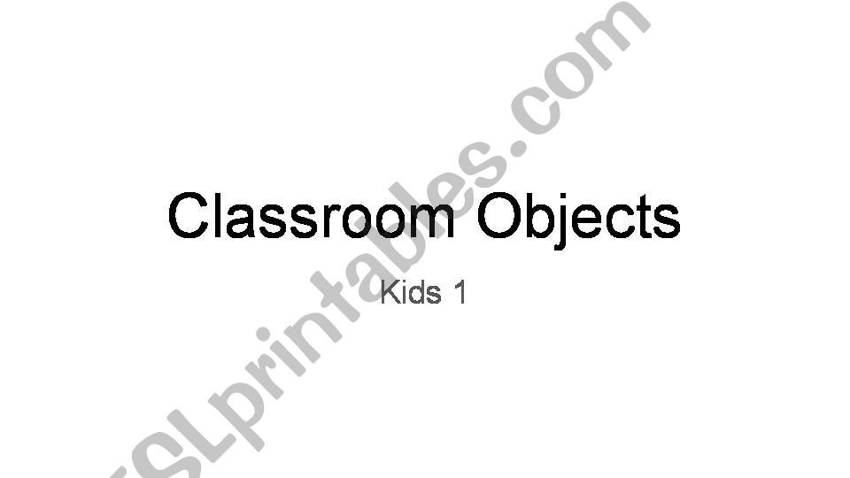 Classroom objects powerpoint