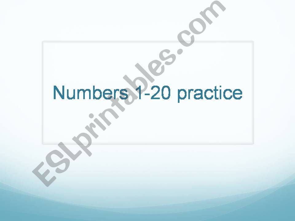 Number 1-20 practice powerpoint