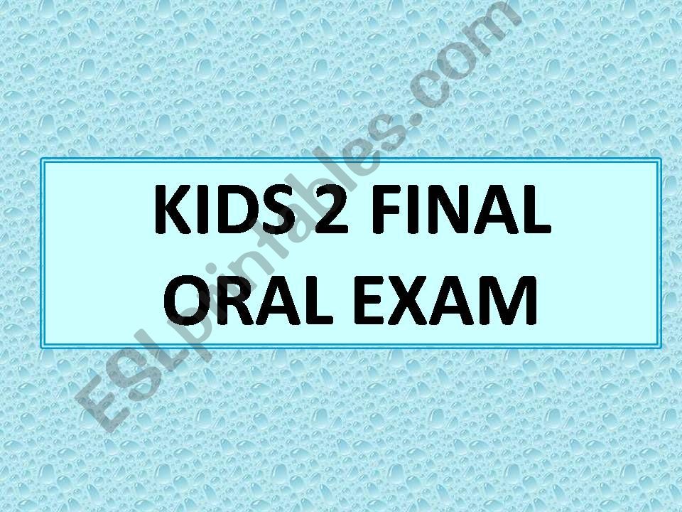 Oral activity for Kids powerpoint