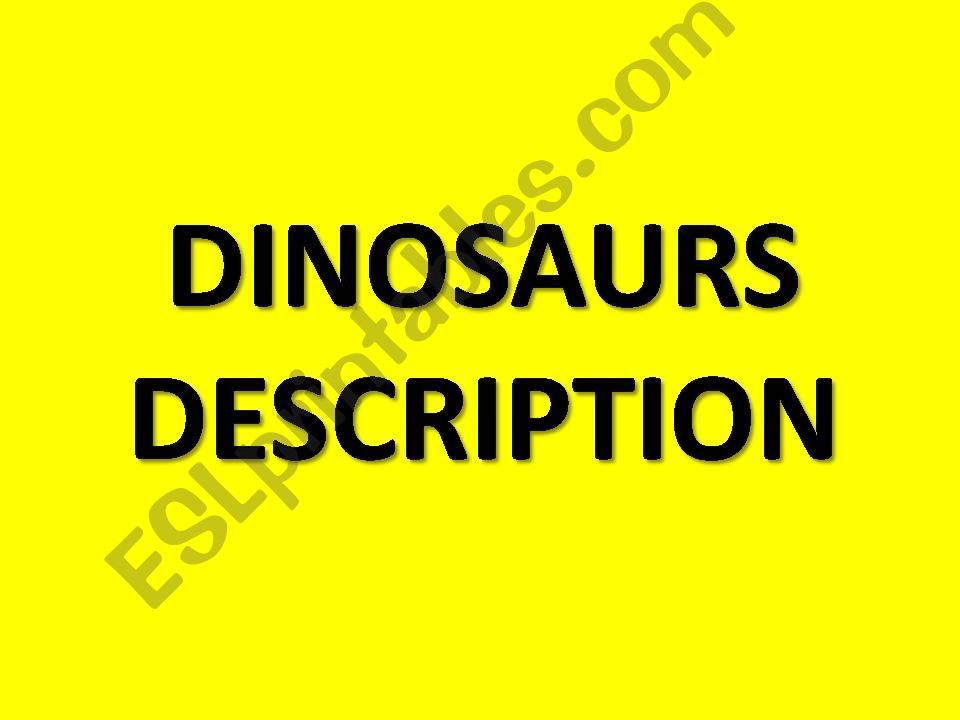 Dinosaur Description powerpoint