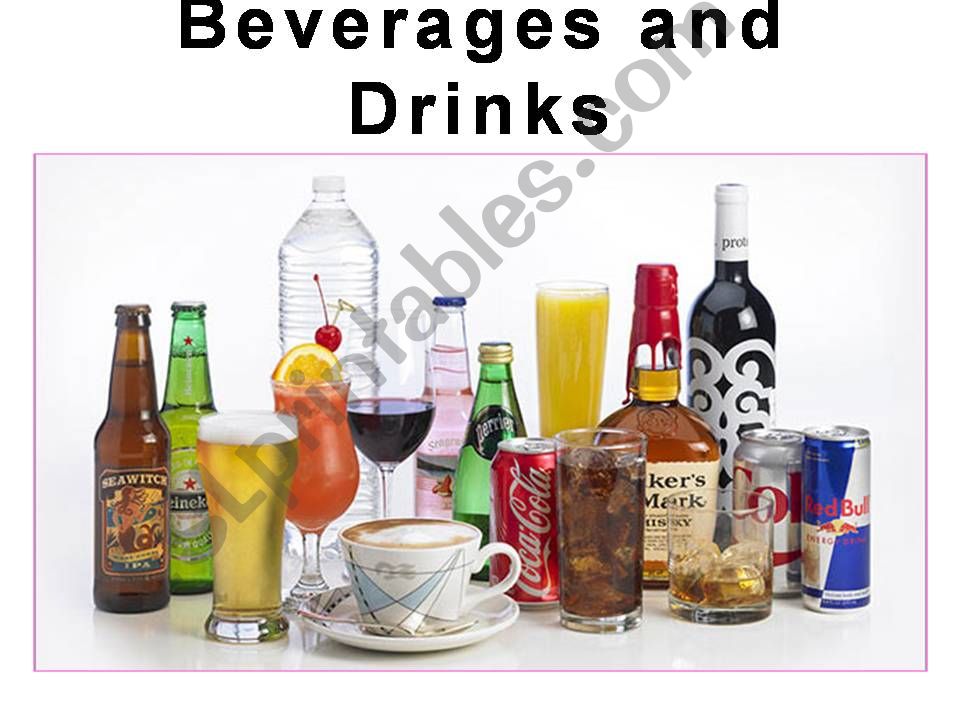 Picture dictionary beverages and drinks