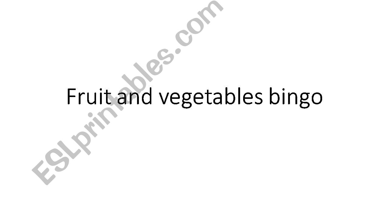 Fruit and vegetables bingo powerpoint
