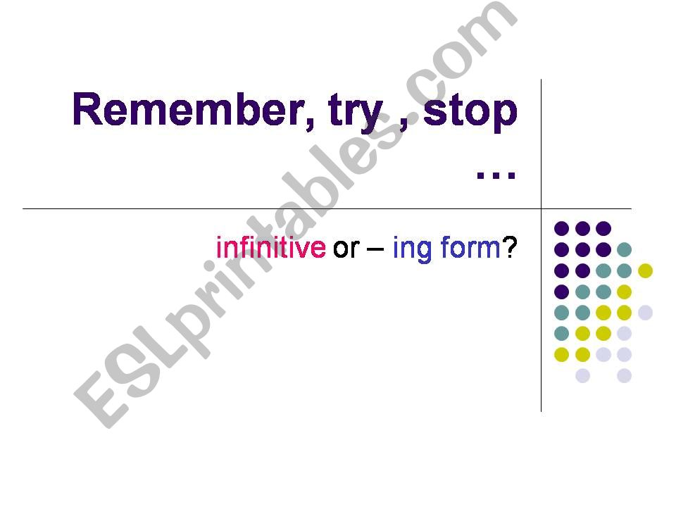 REMEMBER, STOP, TRY  powerpoint