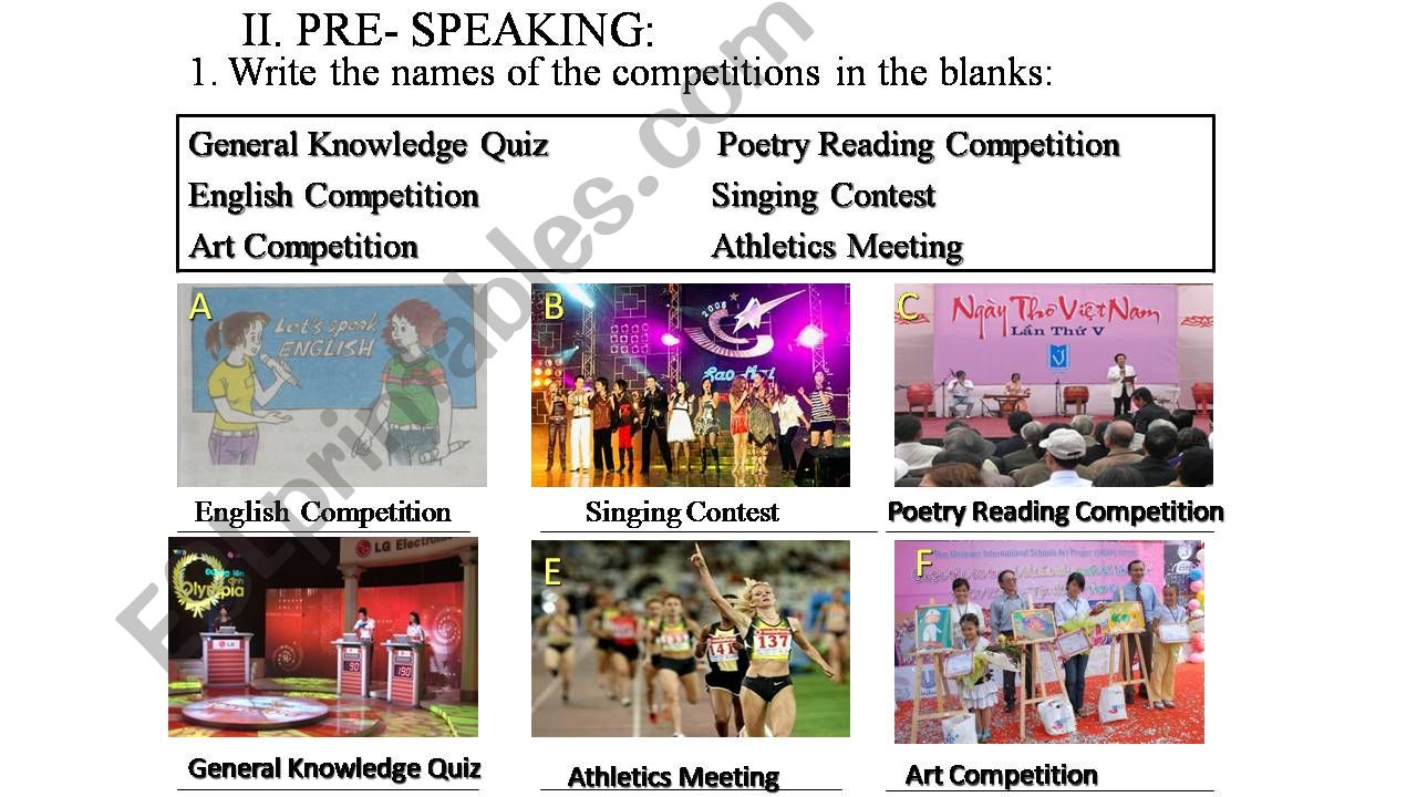 Competitions powerpoint