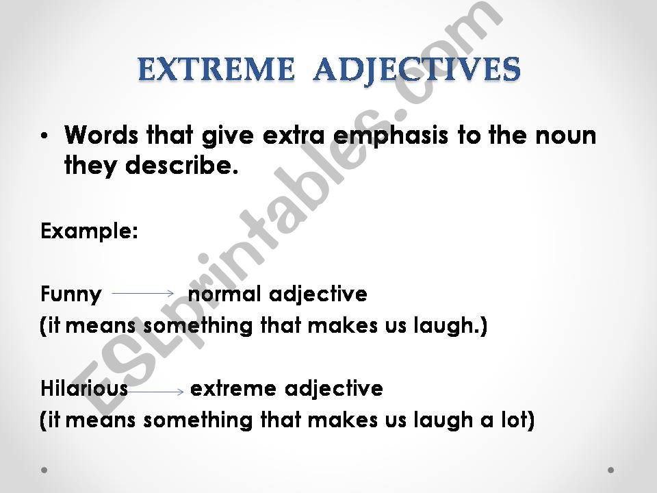 extreme adjectives powerpoint