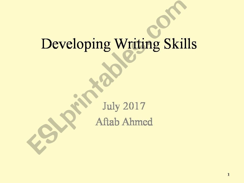 writing development skills powerpoint