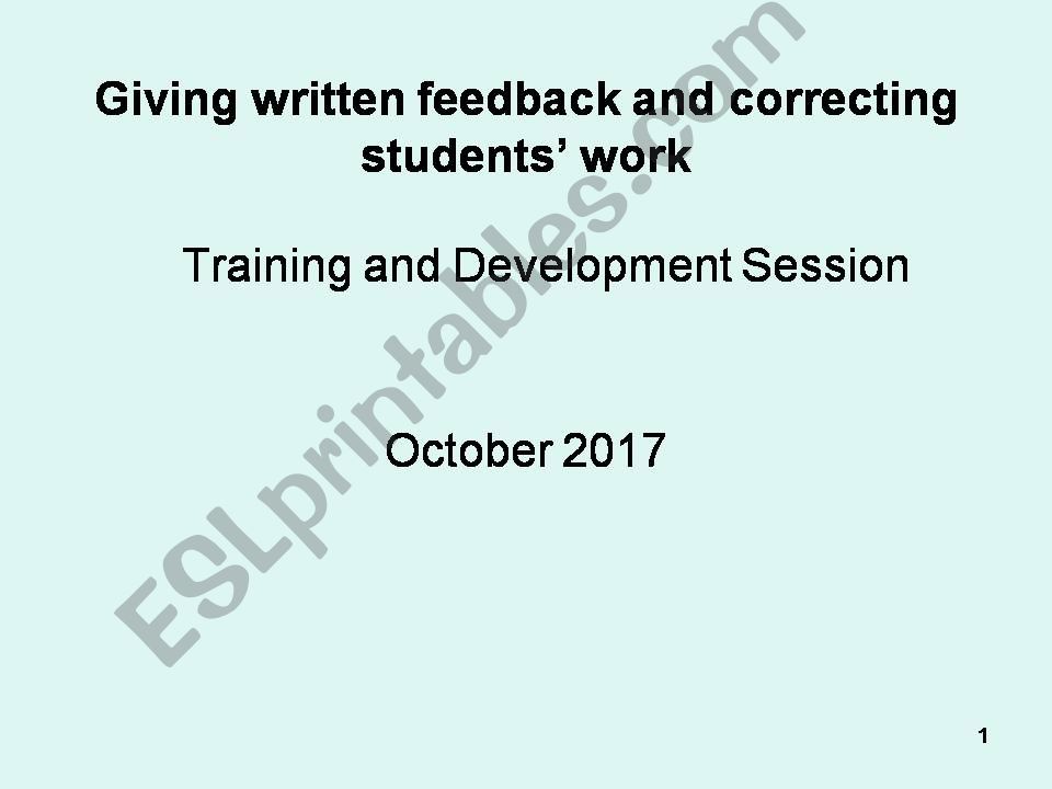 giving written feedback powerpoint