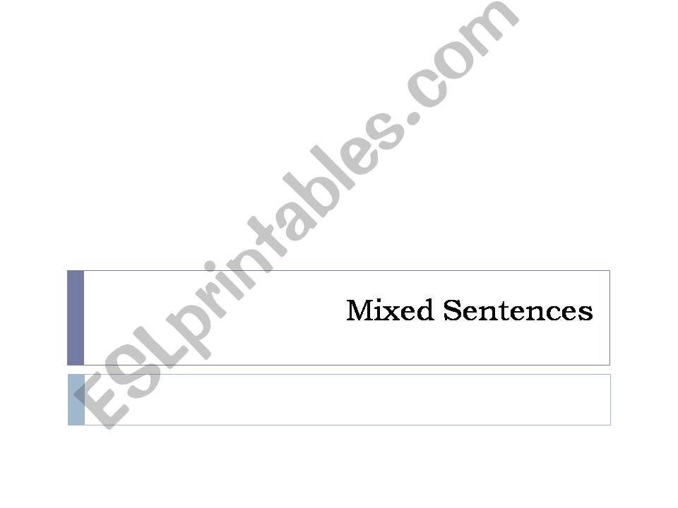 Sentence structure powerpoint