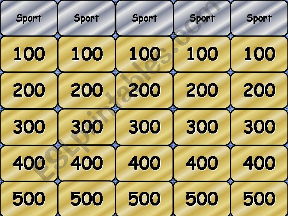 Sports jeopardy powerpoint