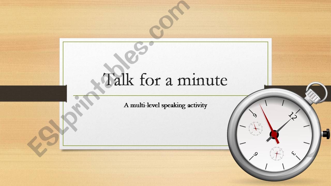 Talk for a minute powerpoint