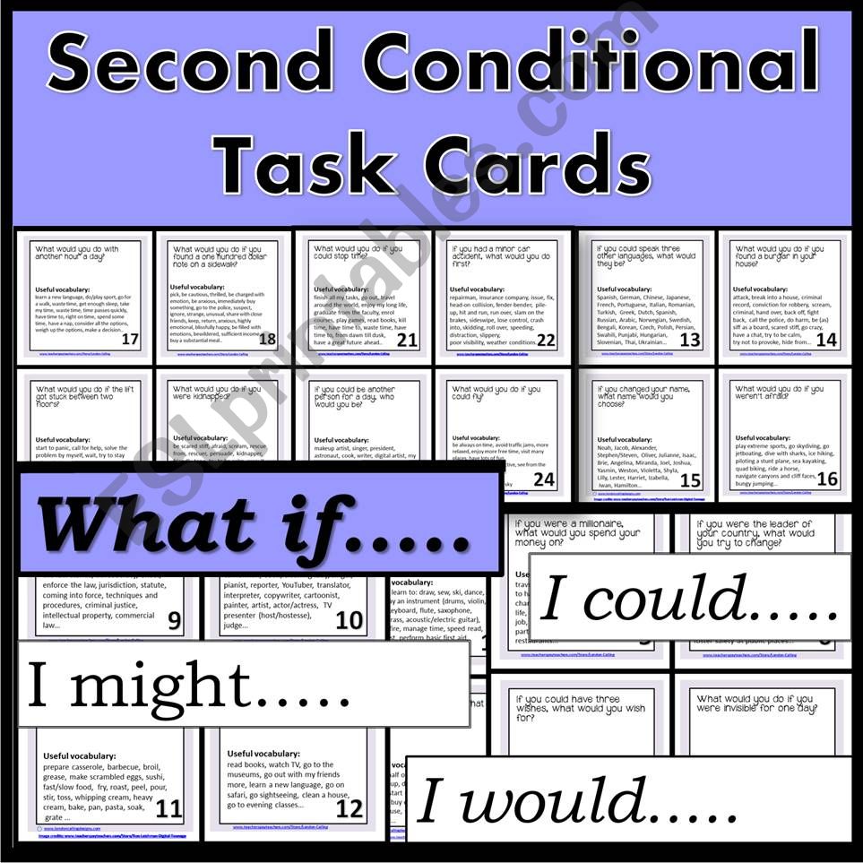 Second Conditional - Task Cards - Speaking Exercise