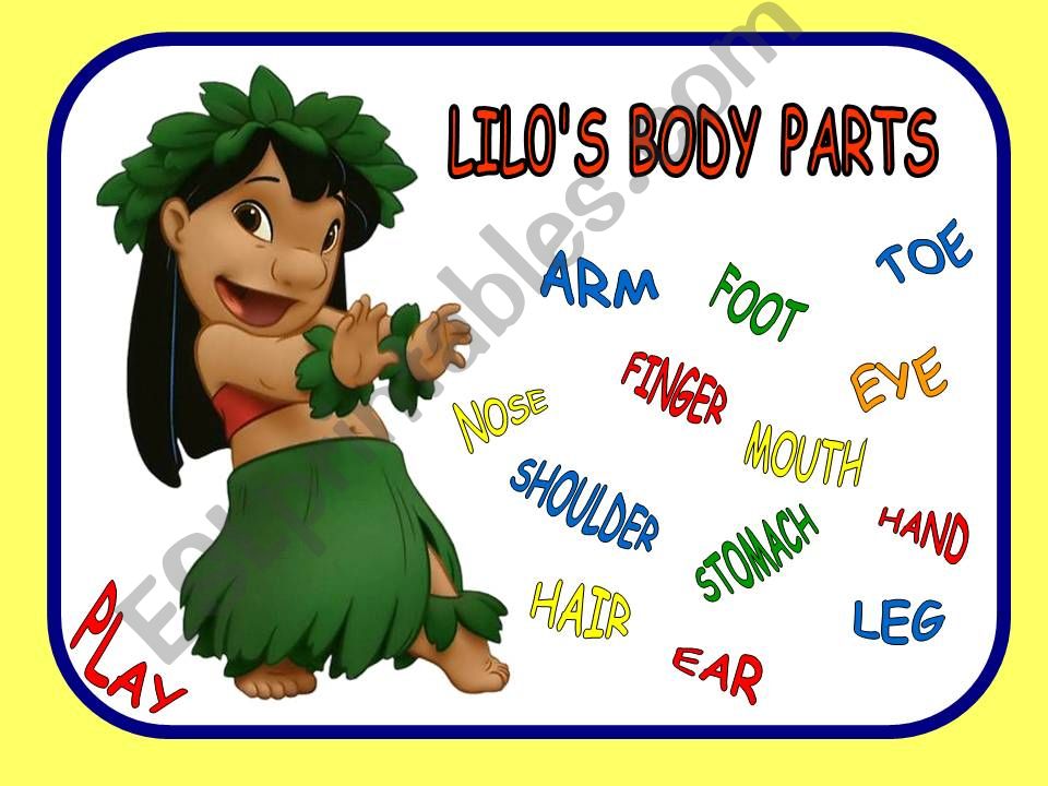 Lilos body parts game powerpoint