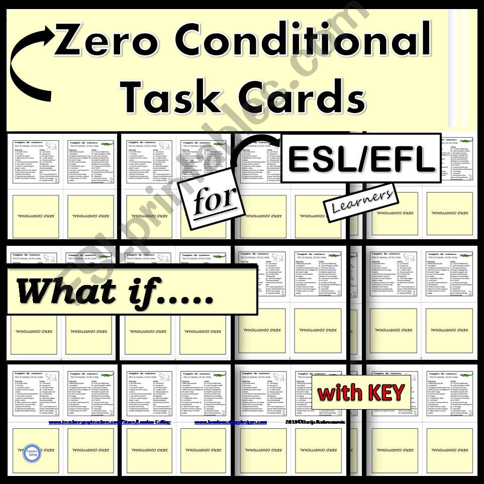 Zero Conditional - Task Cards - Matching Activity