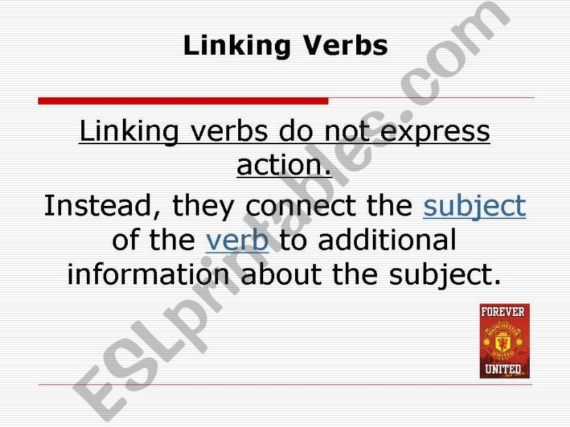 LINKING  VERBS PPT  powerpoint